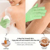  Exfoliating bath products including shower gloves and back scrub towel for deep cleansing and smooth skin.