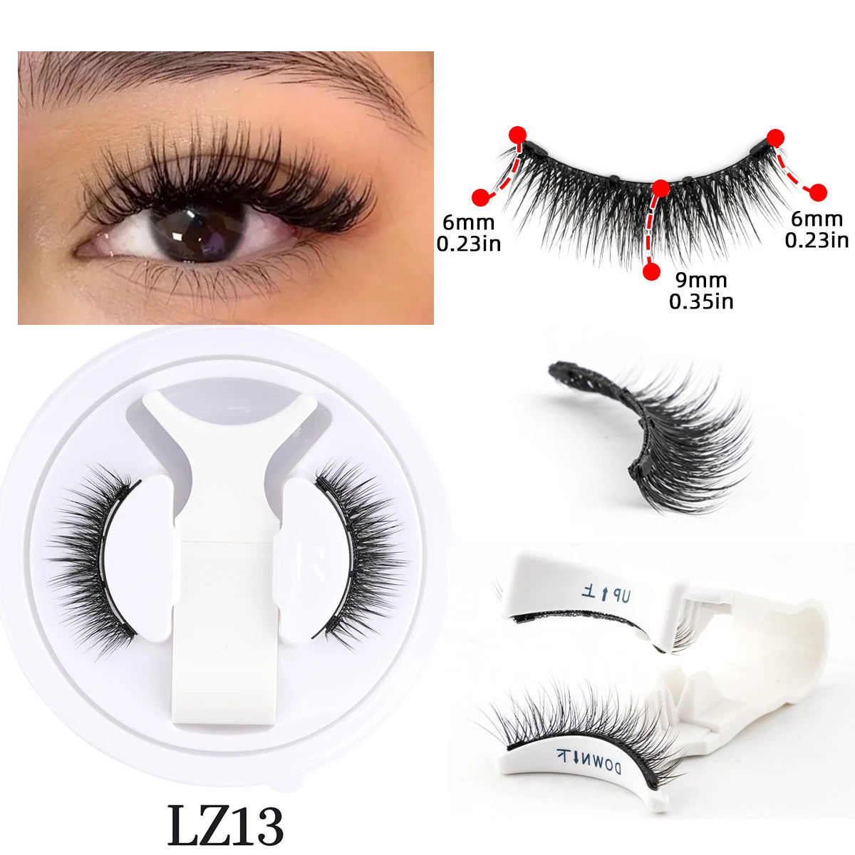 Magnetic Eyelashes – Reusable Faux Mink Natural Lashes with Tweezers Set