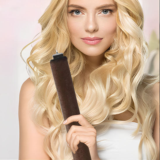 Soft heatless hair curler set with clip and rod