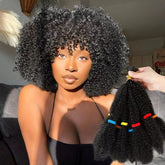 Close-up texture of synthetic curly crochet braiding hair